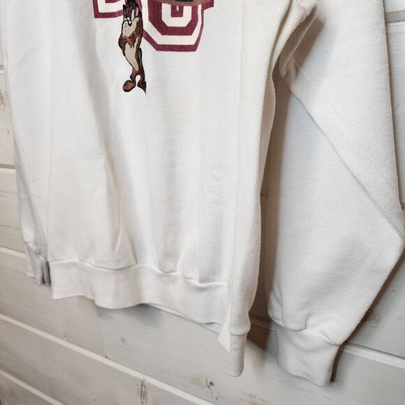 Vintage Looney Tunes Taz University Crewneck Pullover Sweatshirt Medium - Picture 5 of 12